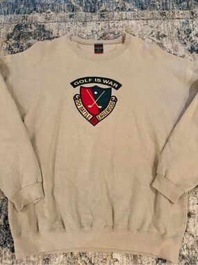 VTG 90s Cross Creek Golf Is War Eaglewood Crewneck Sweatshirt Mens XXL